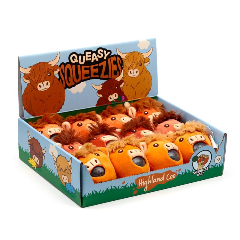 Load image into Gallery viewer, Queasy squeezies highland coo koe knijp speelgoed
