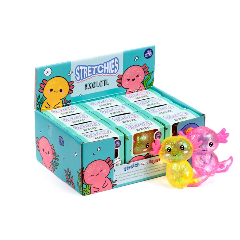 Load image into Gallery viewer, Knijpbare glitter axolotl stress speelgoed
