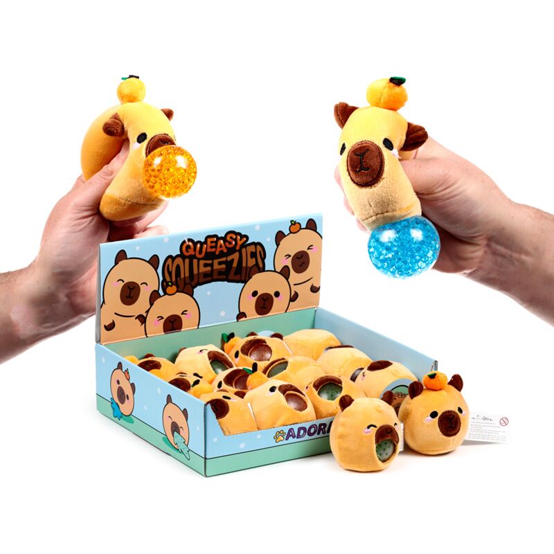 Load image into Gallery viewer, Queasy squeezies adoramals capybara pluche knijp speelgoed
