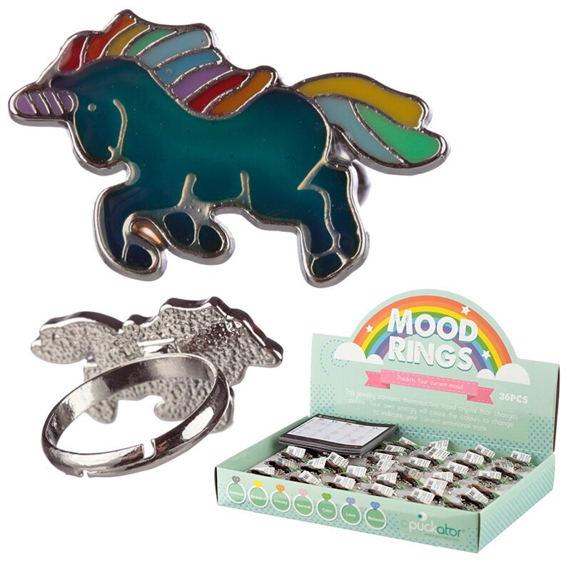 Load image into Gallery viewer, Betoverde regenboog eenhoorn kinder moodring
