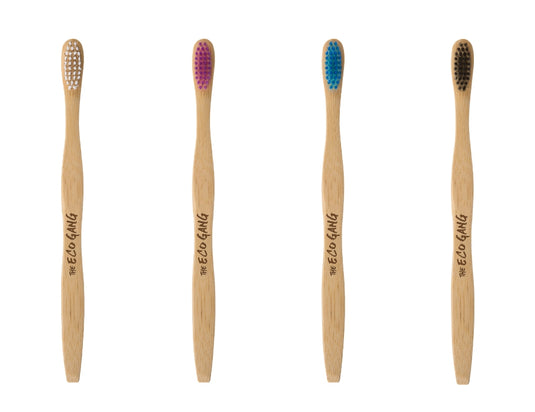 The eco gang bamboe tandenborstel - soft - 4 stuks - mix