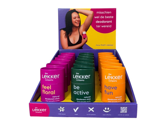 The lekker company display deodorant sticks - 3 x 6 stuks