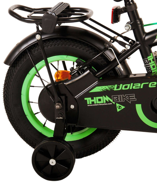 Volare Thombike Kinderfiets Jongens 12 inch Zwart Groen Twee Handremmen