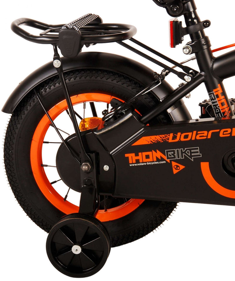 Load image into Gallery viewer, Volare Thombike Kinderfiets - Jongens - 12 inch - Zwart Oranje - Twee Handremmen
