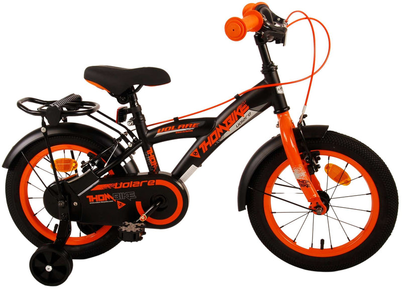 Load image into Gallery viewer, Volare Thombike Kinderfiets Jongens 14 inch Zwart Oranje Twee Handremmen

