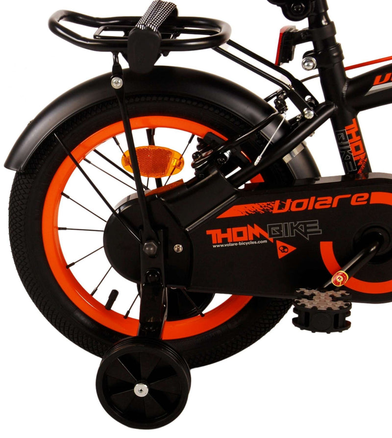 Load image into Gallery viewer, Volare Thombike Kinderfiets Jongens 14 inch Zwart Oranje Twee Handremmen
