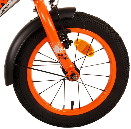 Volare Thombike Kinderfiets Jongens 14 inch Zwart Oranje Twee Handremmen