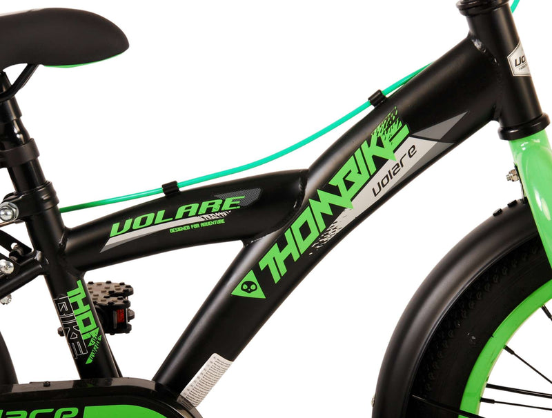 Load image into Gallery viewer, Volare Thombike Kinderfiets - Jongens - 16 inch - Zwart Groen - Twee Handremmen

