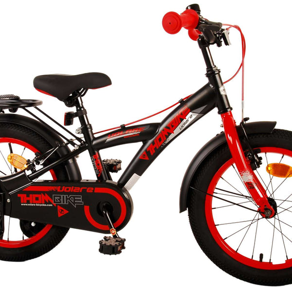 Volare Thombike Kinderfiets - Jongens - 16 inch - Zwart Rood - Twee Handremmen