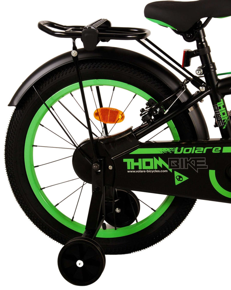 Load image into Gallery viewer, Volare Thombike Kinderfiets Jongens 18 inch Zwart Groen Twee handremmen
