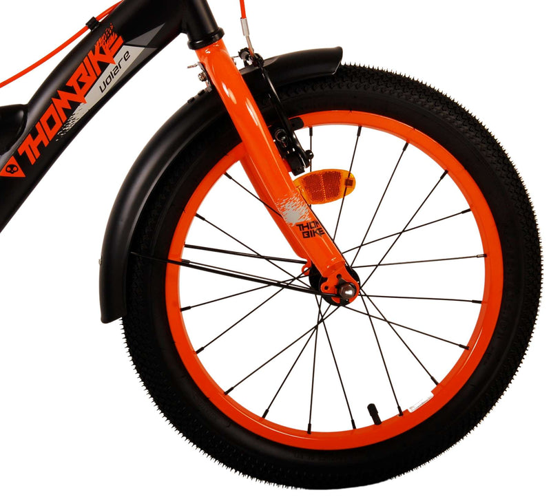 Load image into Gallery viewer, Volare Thombike Kinderfiets Jongens 18 inch Zwart Oranje Twee handremmen
