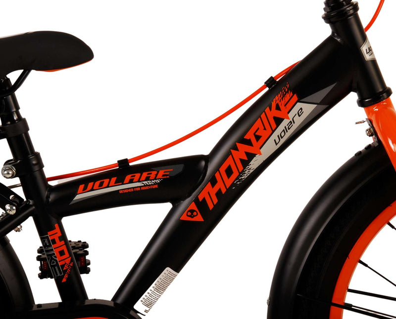 Load image into Gallery viewer, Volare Thombike Kinderfiets Jongens 18 inch Zwart Oranje Twee handremmen
