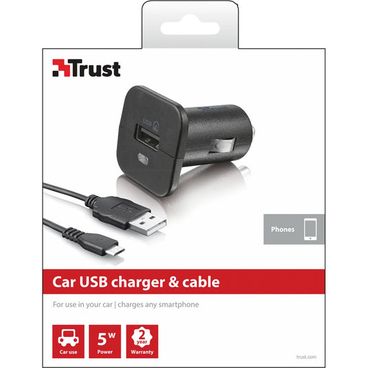Trust 5W Car Charger met Micro-USB-kabel