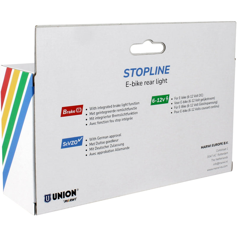 Afbeelding laden in galerijviewer, Qibbel union achterlicht e-bike 50-80mm stopline 6-12v remlicht
