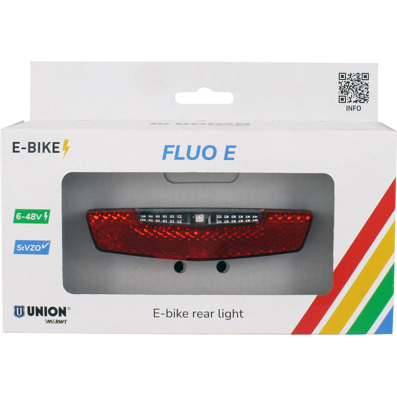 Afbeelding laden in galerijviewer, Qibbel union achterlicht e-bike 80mm fluo e 6-48v
