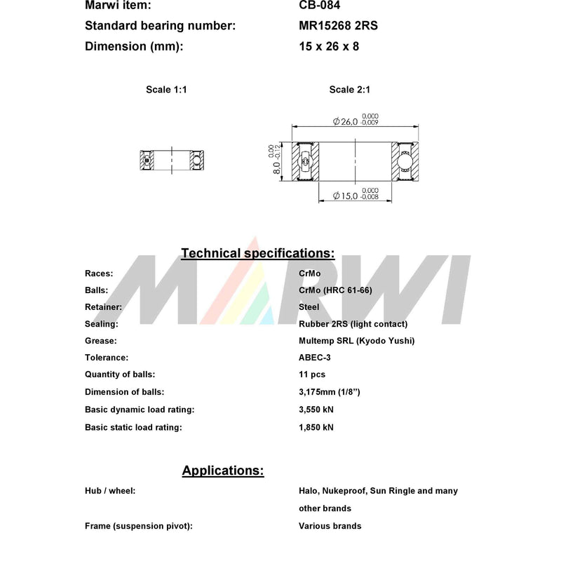 Load image into Gallery viewer, Union kogellager ball bearing cb-084 15x26x8

