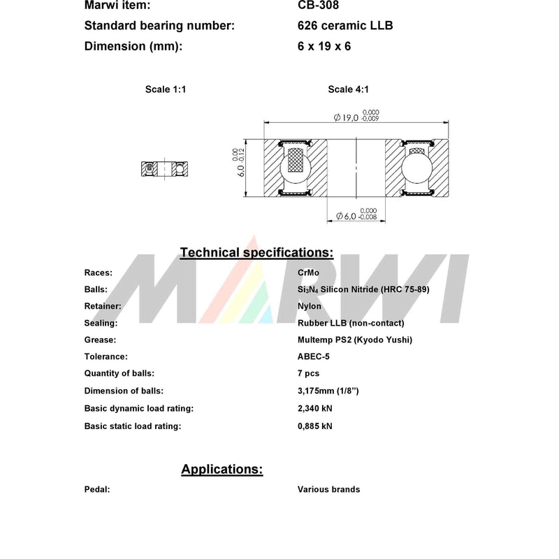 Load image into Gallery viewer, Union kugellager ball bearing cb-308 6x19x6
