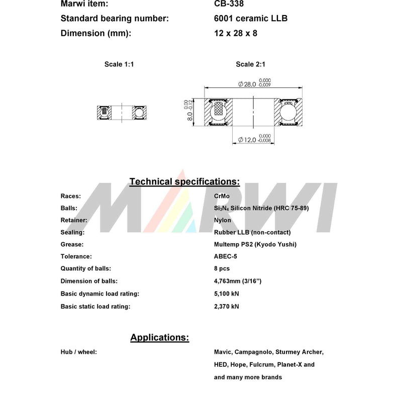 Load image into Gallery viewer, Union kogellager ball bearing cb-338 12x28x8
