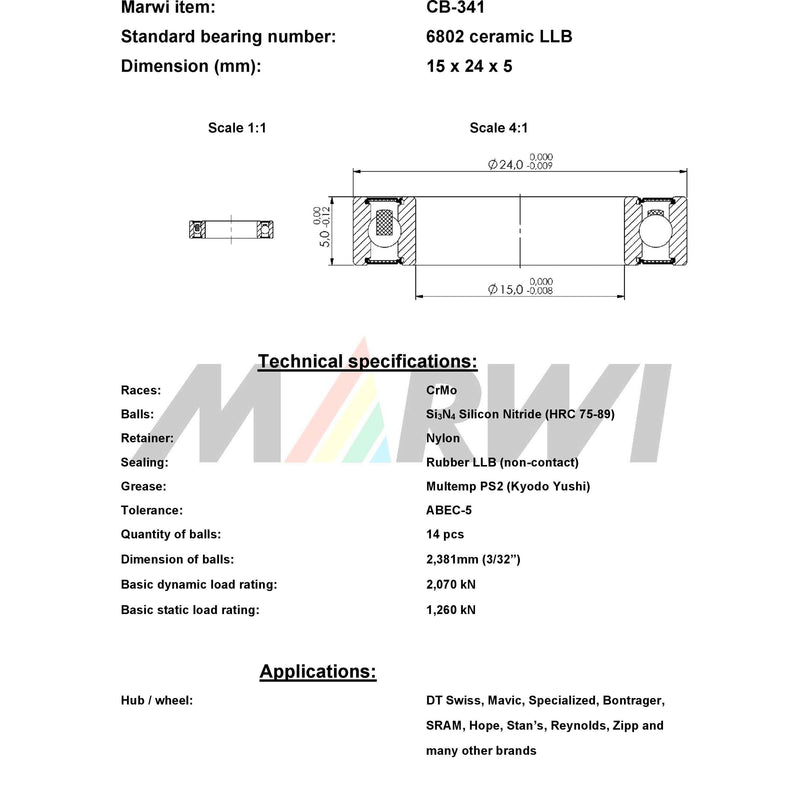 Load image into Gallery viewer, Union kogellager ball bearing cb-341 15x24x5
