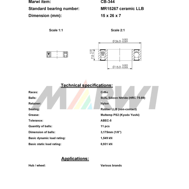 Load image into Gallery viewer, Union kogellager ball bearing cb-344 15x26x7
