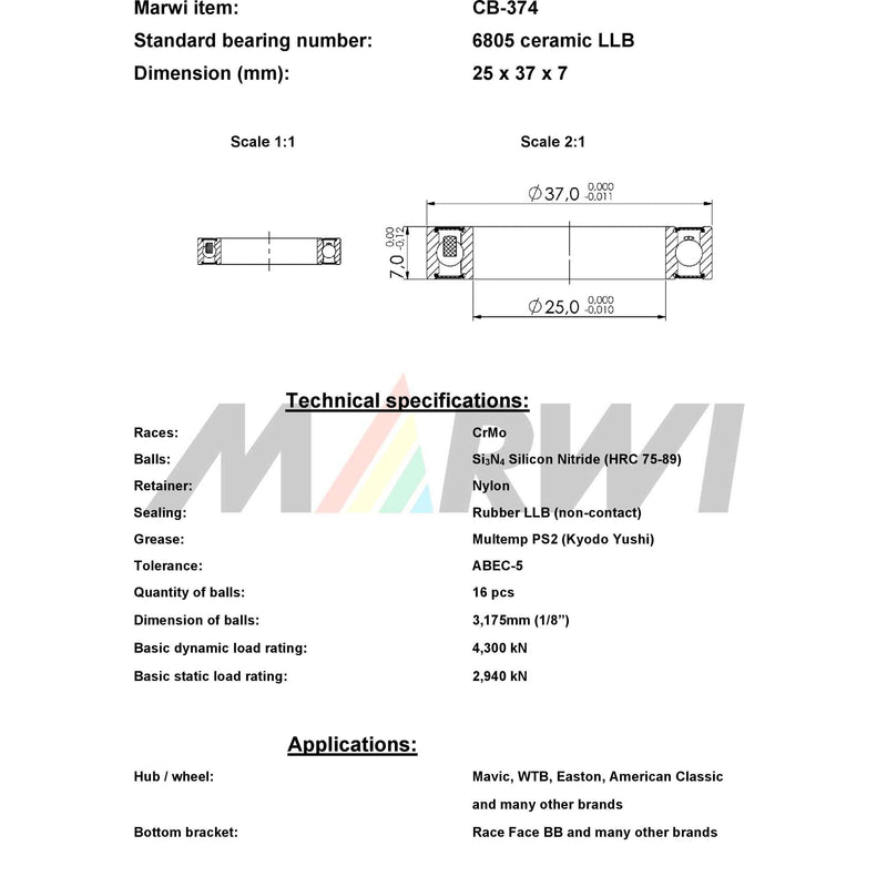 Load image into Gallery viewer, Union kogellager ball bearing cb-374 25x37x7
