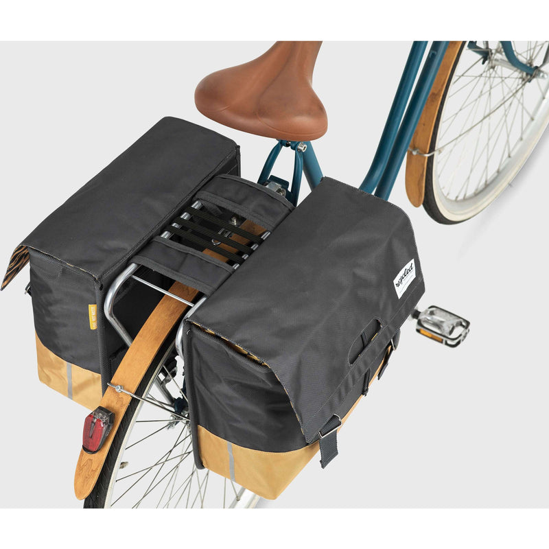 Load image into Gallery viewer, Urban Proof dubbele fietstas - zwart geel - 40L

