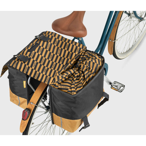 UrbanProof double bicycle bag RPET 40L grey-yellow