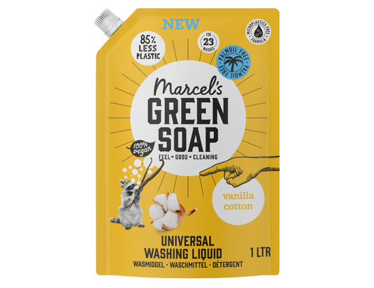 Marcel's green soap wasmiddel kleur - vanilla cotton - navulling - 1 liter
