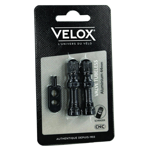 Velox ventiel tubeless schrader 60mm alu zwart (2st)