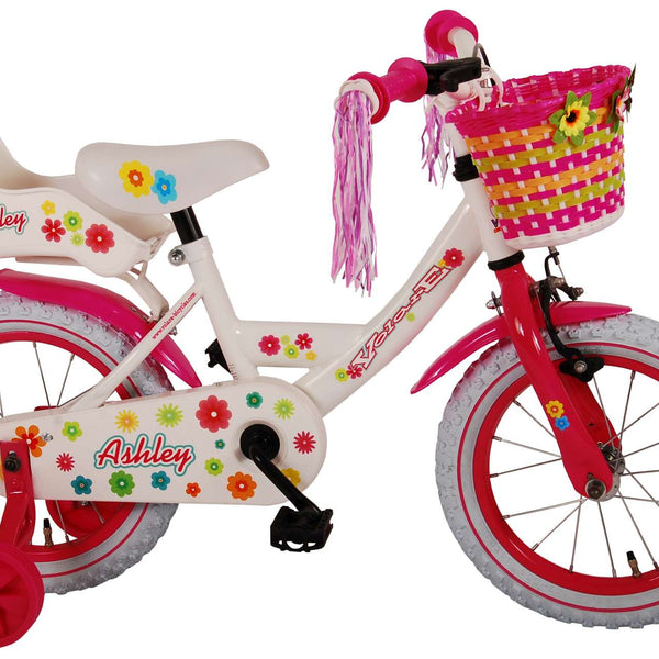 Volare Ashley Kinderfiets - Meisjes - 14 inch - Wit - 95% afgemonteerd