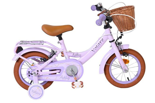 Volare ashley kinderfiets - meisjes - 12 inch - lila - twee handremmen