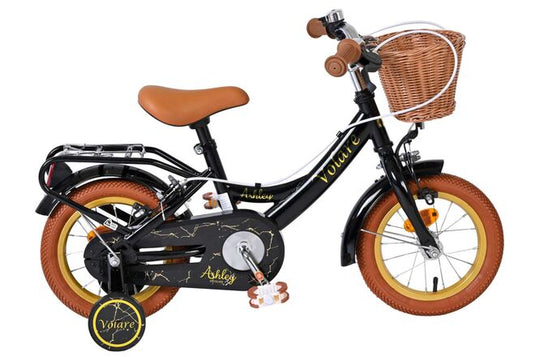 Volare ashley kinderfiets - meisjes - 12 inch - zwart - twee handremmen
