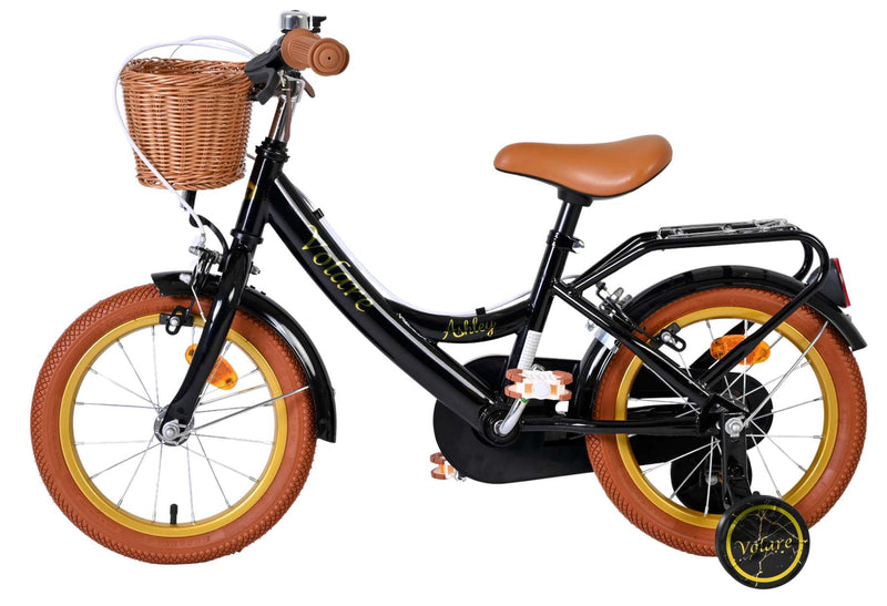 Afbeelding laden in galerijviewer, Volare ashley kinderfiets - meisjes - 14 inch - zwart - twee handremmen
