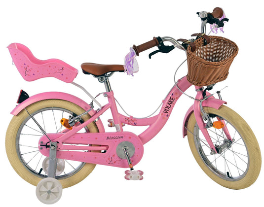 Volare blossom kinderfiets - meisjes - 16 inch - roze - twee handremmen