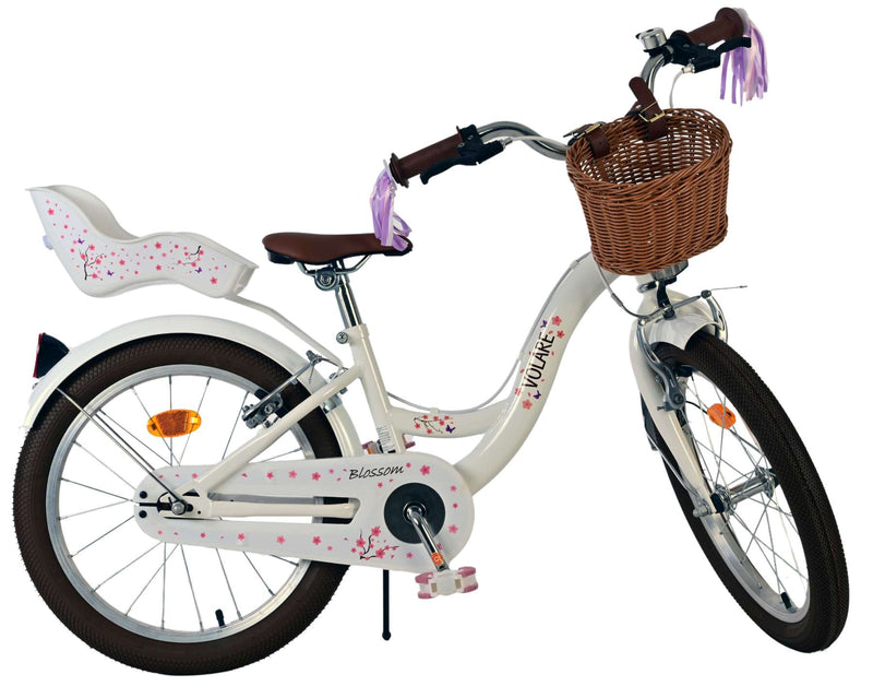 Load image into Gallery viewer, Volare blossom kinderfiets - meisjes - 18 inch - wit - twee handremmen
