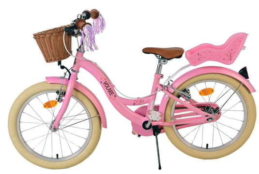 Volare blossom kinderfiets - meisjes - 18 inch - roze - twee handremmen