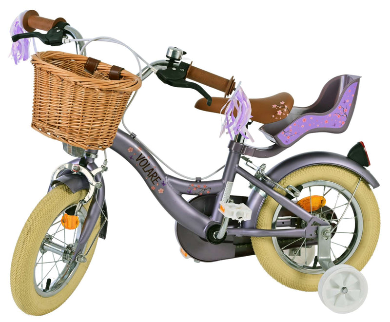 Load image into Gallery viewer, Volare blossom kinderfiets - meisjes - 12 inch - paars - twee handremmen

