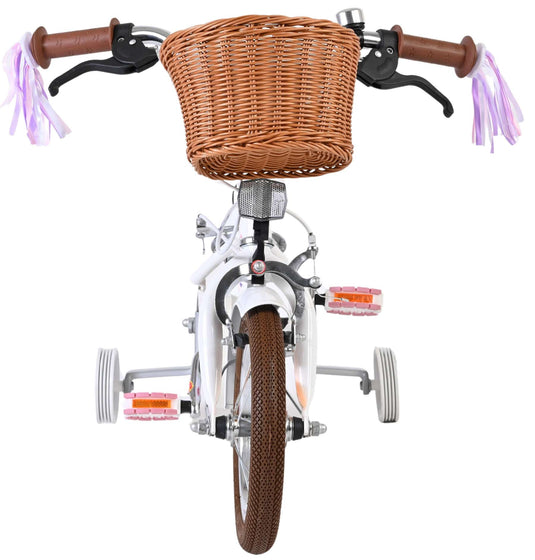 Volare blossom kinderfiets - meisjes - 12 inch - wit - twee handremmen