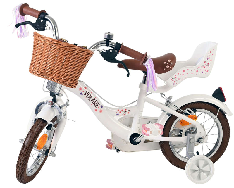 Load image into Gallery viewer, Volare blossom kinderfiets - meisjes - 12 inch - wit - twee handremmen
