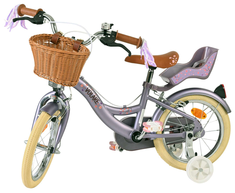 Load image into Gallery viewer, Volare blossom kinderfiets - meisjes - 14 inch - paars - twee handremmen
