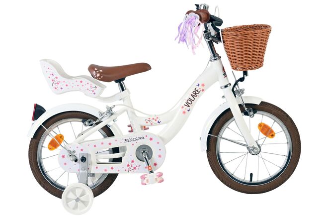 Load image into Gallery viewer, Volare blossom kinderfiets - meisjes - 14 inch - wit - twee handremmen
