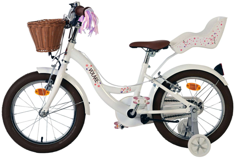 Load image into Gallery viewer, Volare blossom kinderfiets - meisjes - 16 inch - wit - twee handremmen
