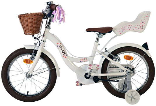 Volare blossom kinderfiets - meisjes - 16 inch - wit - twee handremmen