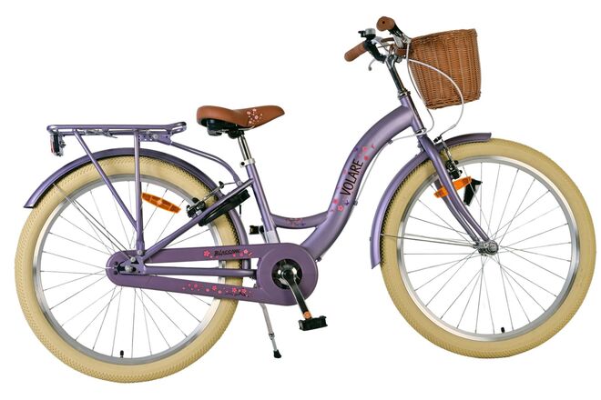 Afbeelding laden in galerijviewer, Volare blossom kinderfiets - meisjes - 24 inch - paars - twee handremmen
