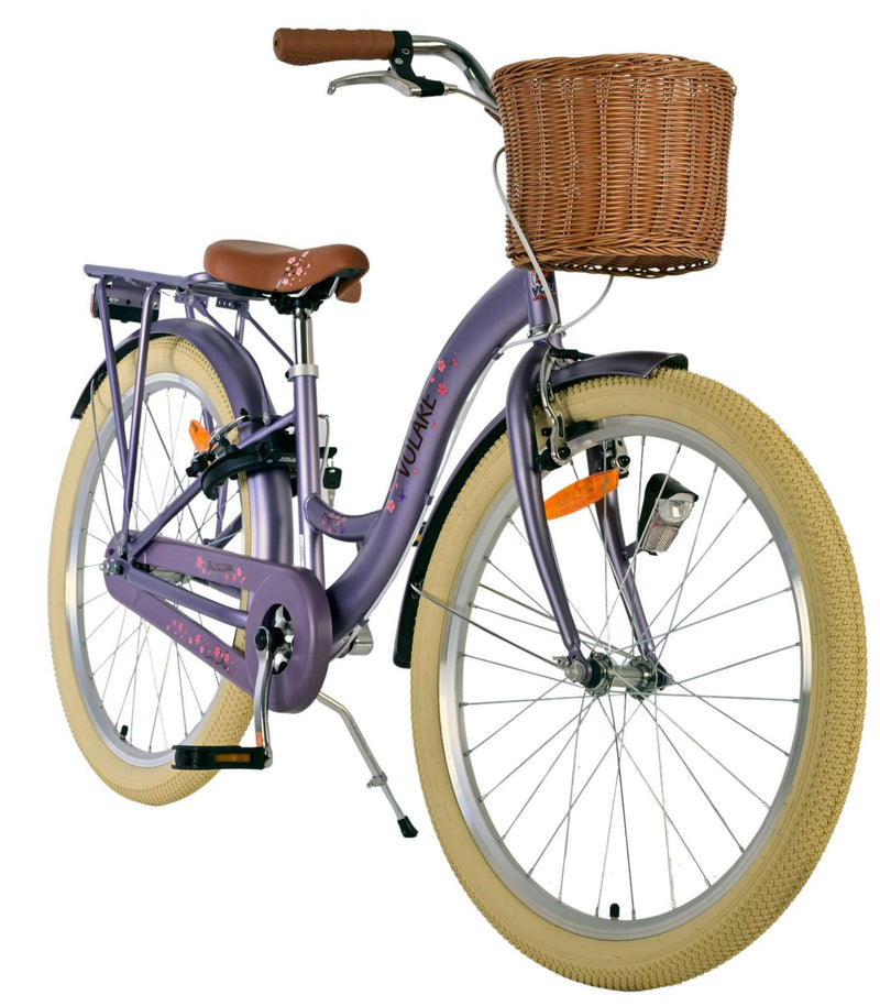 Afbeelding laden in galerijviewer, Volare blossom kinderfiets - meisjes - 24 inch - paars - twee handremmen
