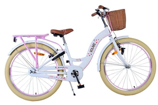 Volare blossom kinderfiets - meisjes - 24 inch - wit - twee handremmen