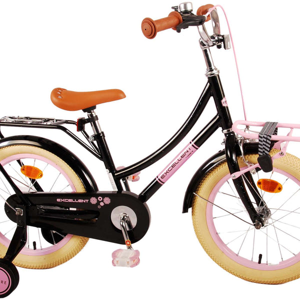 Volare Excellent Kinderfiets - Meisjes - 16 inch - Zwart - 95% afgemonteerd