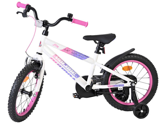Volare lily kinderfiets - meisjes - 16 inch - wit roze paars