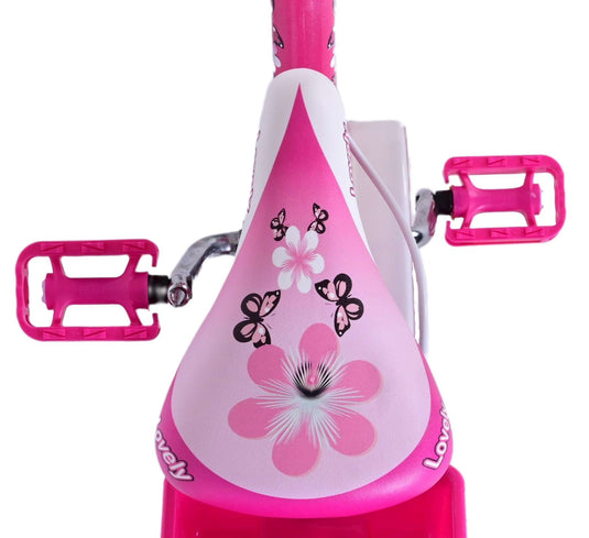 Volare Lovely Kinderfiets Meisjes 14 inch Roze Wit Twee Handremmen