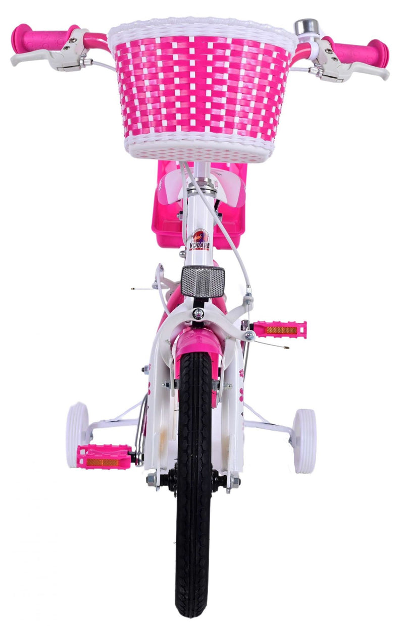 Load image into Gallery viewer, Volare Lovely Kinderfiets Meisjes 14 inch Roze Wit Twee Handremmen
